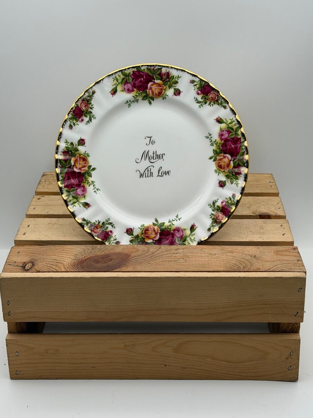 Vintage Royal Albert Old Country Roses "To Mother With Love" -8" Collector Plate